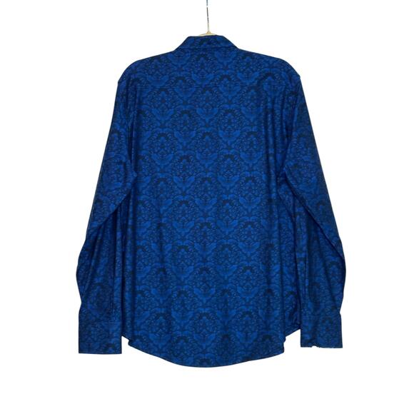Robert Graham  Blue Black Floral Paisley Classic Fit Shirt size Large - Picture 11 of 11